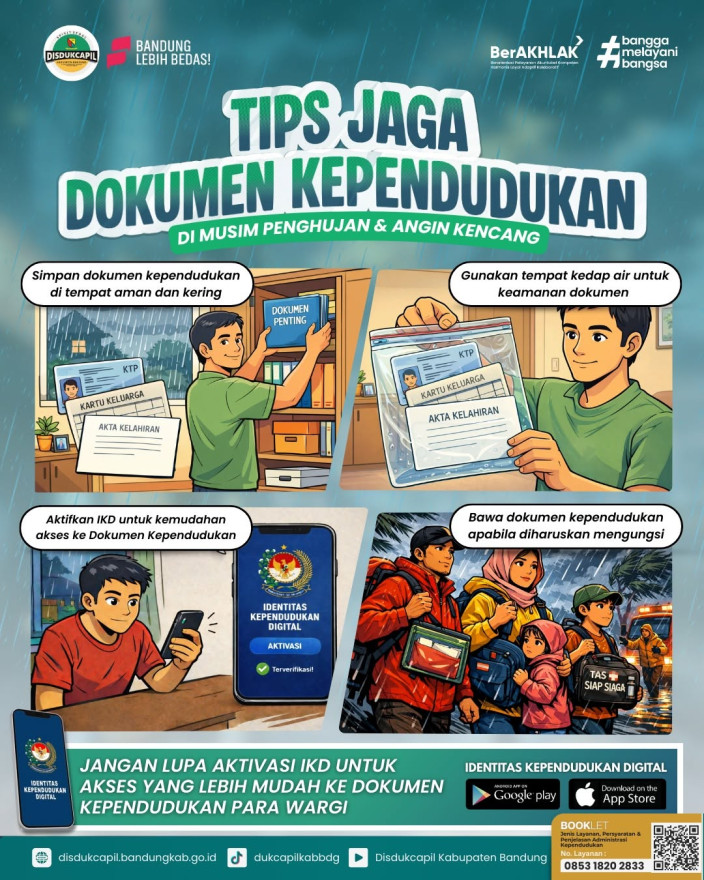 Tips Menjaga Dokumen Kependudukan di Musim Penghujan dan Angin Kencang